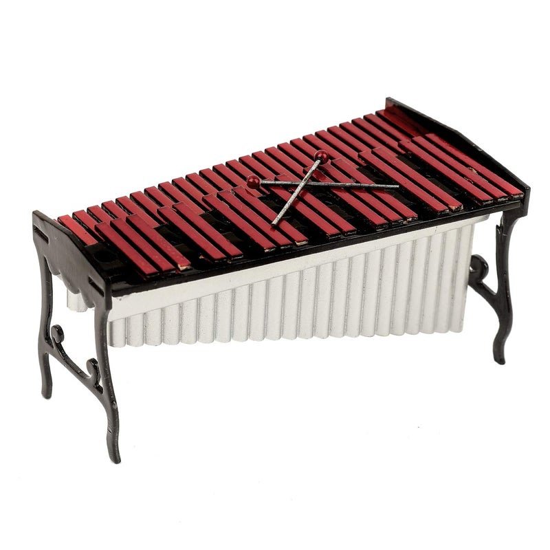 Dselvgvu Miniature Xylophone with Case Mini Marimba Percussion Musical Instrument Replica Collectible Dollhouse Accessories Model Home Ornament (Xylophone) - Image 4